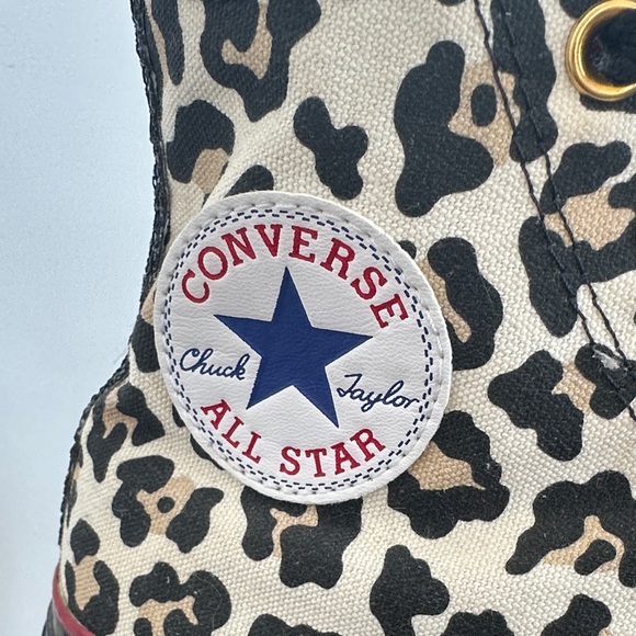 Converse Chuck Taylor All Star Lift Platform Leopard Zebra Glitter Sneakers - Picture 4 of 13